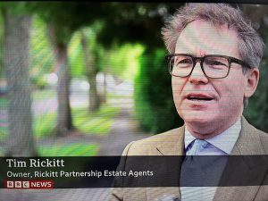 Tim Rickitt from Rickitt Partnership estate agency on BBC News at Ten