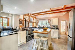 contemporary kitchen in a period house for sale in Halghton