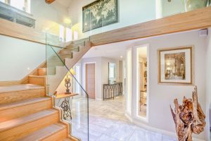 entrance hall with marble floor in house for sale in Church Minshull