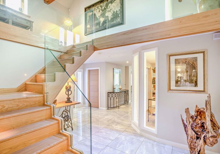 entrance hall with marble floor in house for sale in Church Minshull