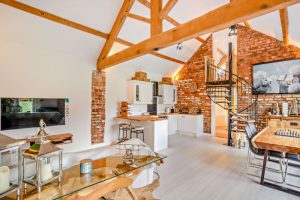 kitchen living space in annexe at house fir sale in Church Minshull