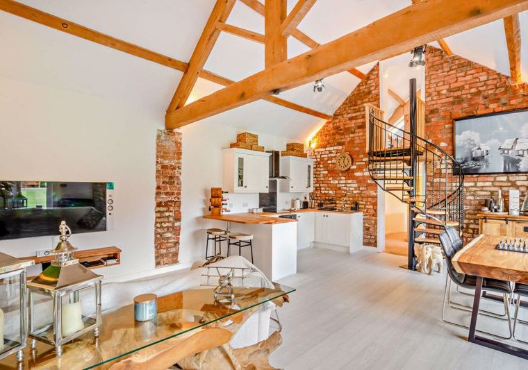 kitchen living space in annexe at house fir sale in Church Minshull