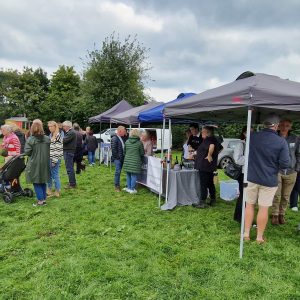 guests at the Rickitt Partnership stand at the Farndon soapbox derby