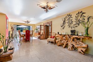 entrance hall into dining room in a house for sale in Farndon