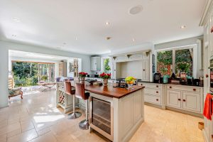 kitchen opening into orangerie in a house for sale in Farndon