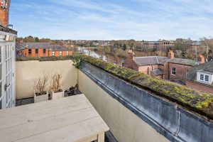 roof terrace overlooking the river at a townhouse for sale in Chester