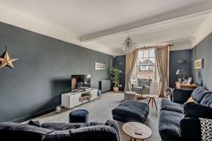 the sitting room in a Georgian townhouse for sale in Chester