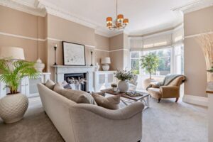 the drawing room in a Victorian house for sale in Chester, perfect for family living