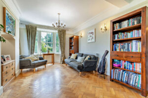 the drawing room at a Victorian house for sale in Churton
