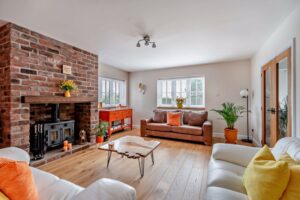 drawing room in a barn conversion for sale near Holt