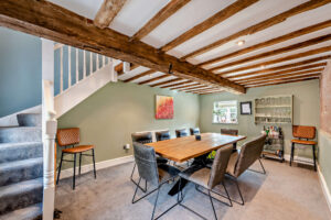 the dining room in a period house for sale in Holt